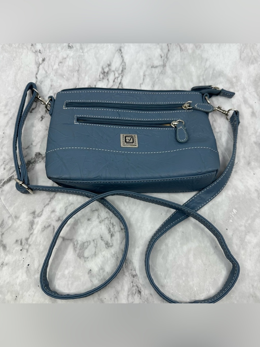 Stone Mountain Accessories Slate Blue Crossbody Bag - Slim Zip Organizer